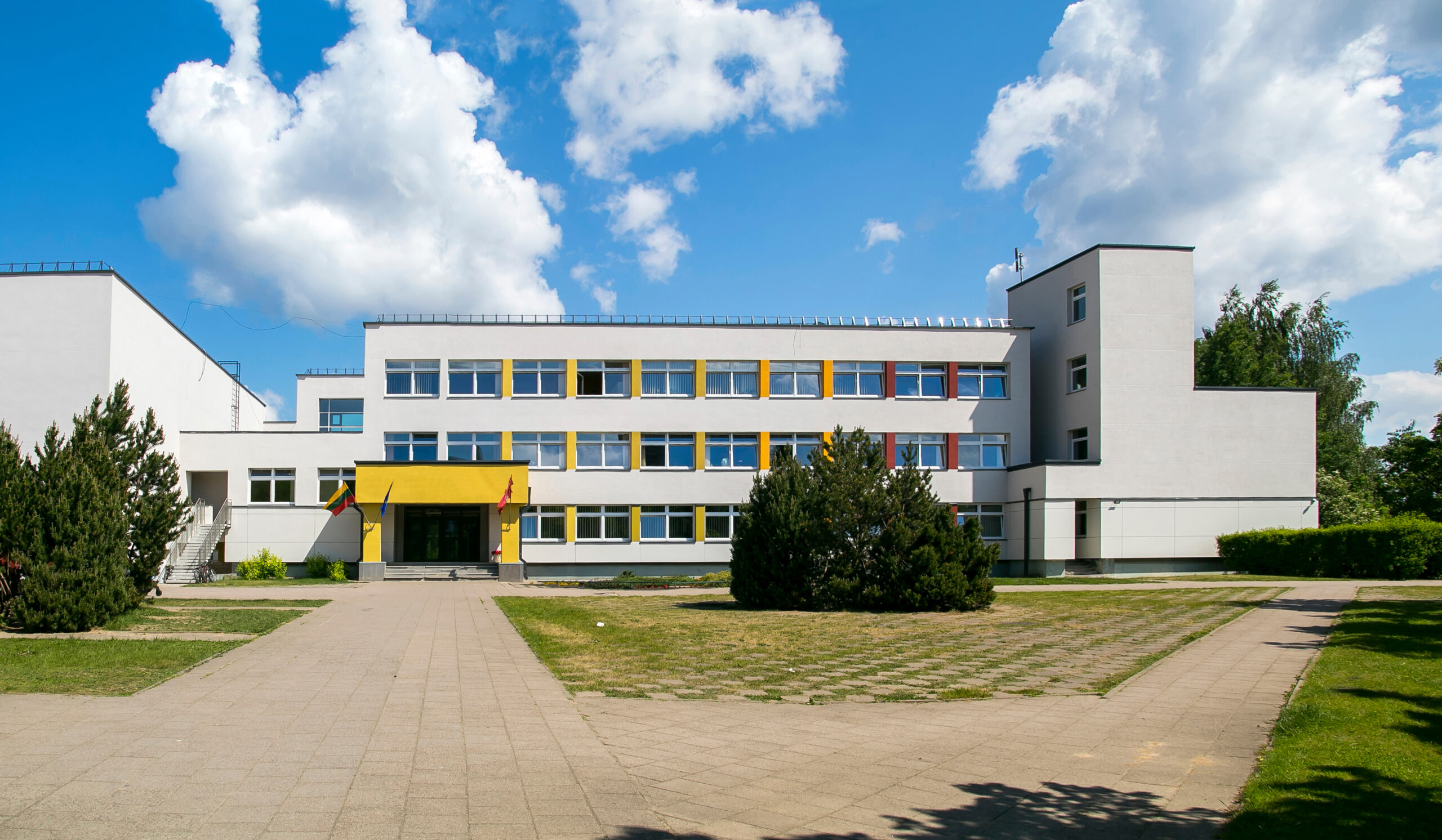 the front of a school