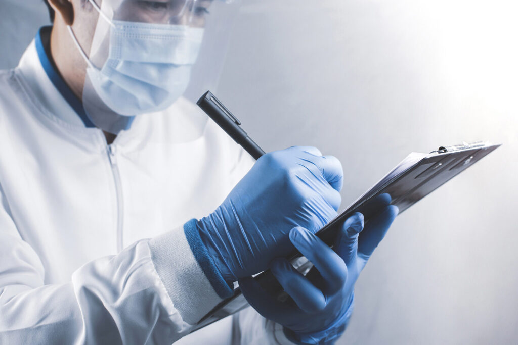 healthcare worker with checklist