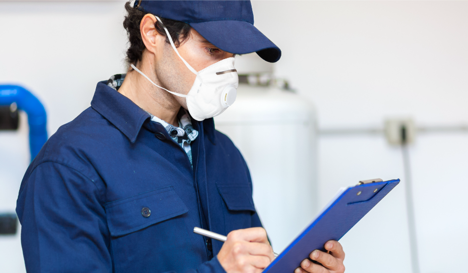 Plumber carrying out an inspection