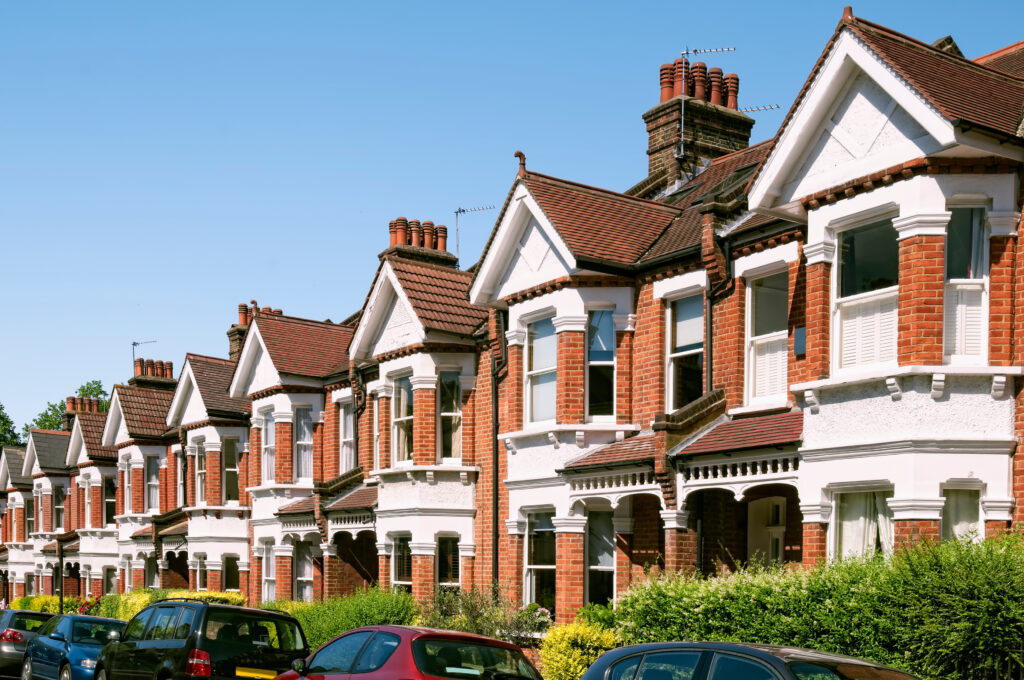 a row of edwardian terrace houses