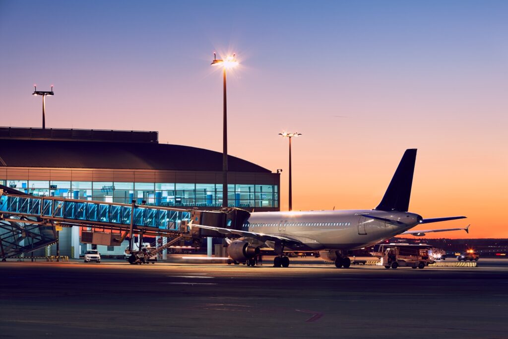 Airport at night